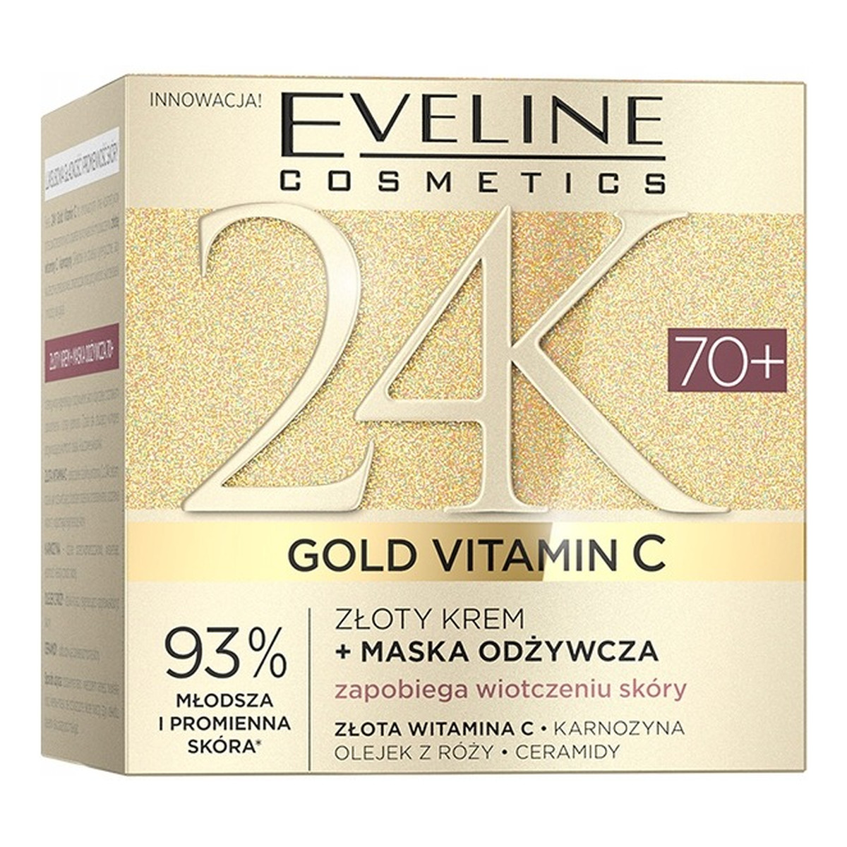 Eveline 24K Gold Vitamin C krem do twarzy maska odżywcza 70+ 50ml