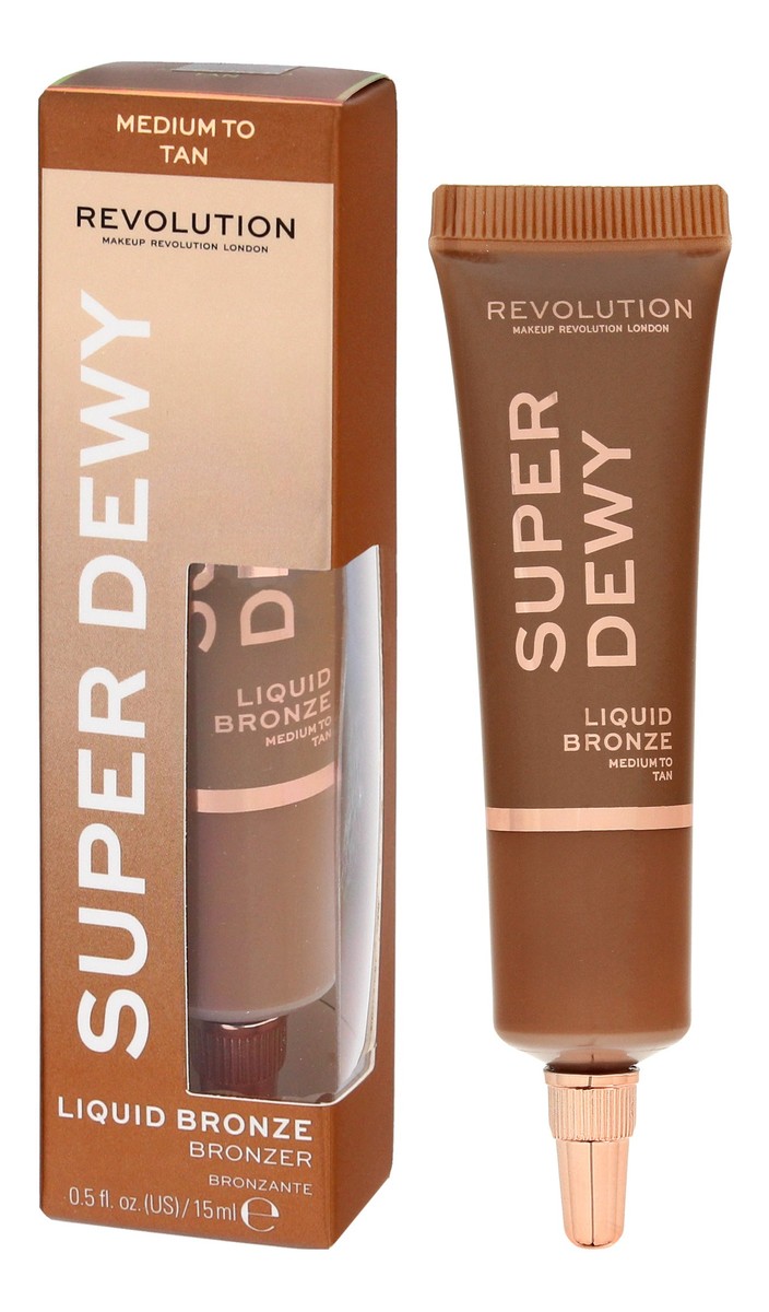 Makeup revolution super dewy bronzer w płynie-medium to tan