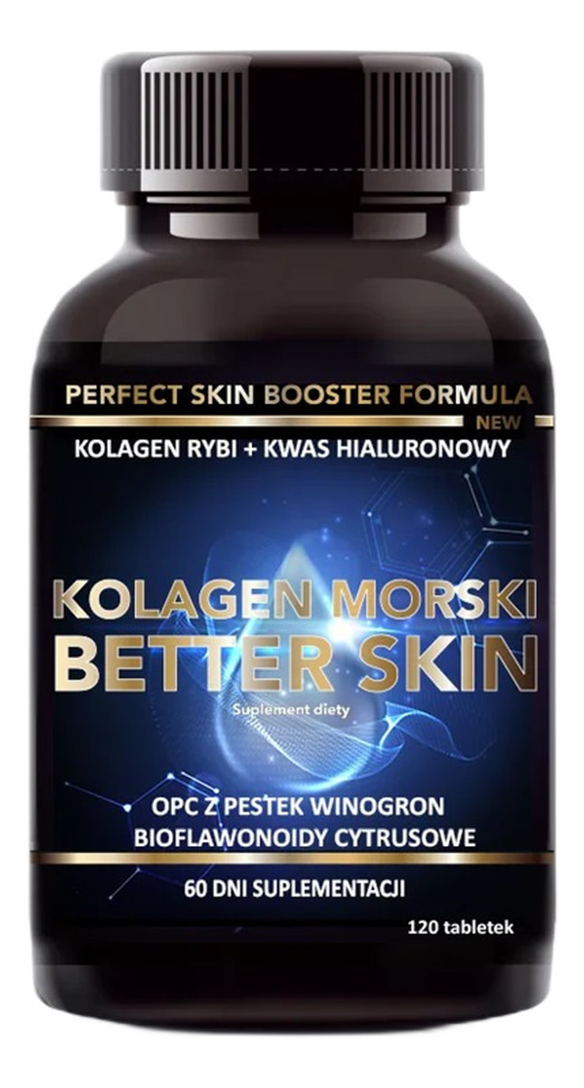 Kolagen morski better skin + witamina c + kwas hialuronowy suplement diety 120 tabletek