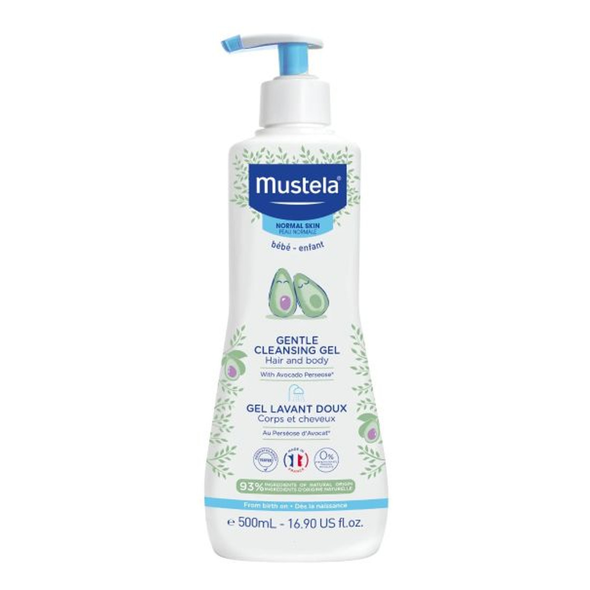 Mustela Gentle Cleansing Gel Żel do mycia ciała i włosów 500ml