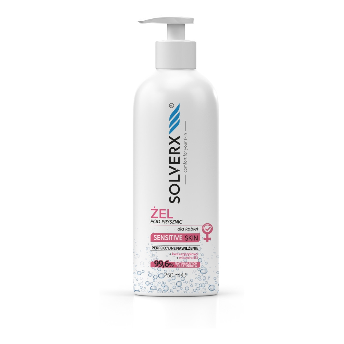 Solverx Sensitive Skin Żel do mycia ciała z kwasem azjatykowym Woman 250ml