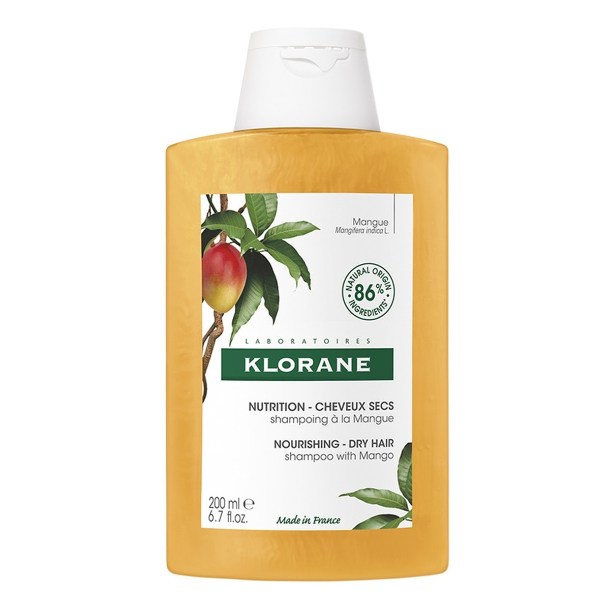 Klorane Nourishing shampoo szampon do włosów suchych z mango 200ml