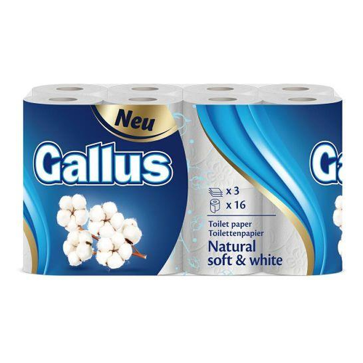 Gallus PAPIER TOALETOWY NATURAL SOFT&WHITE 16szt 3w 15m 100% celuloza