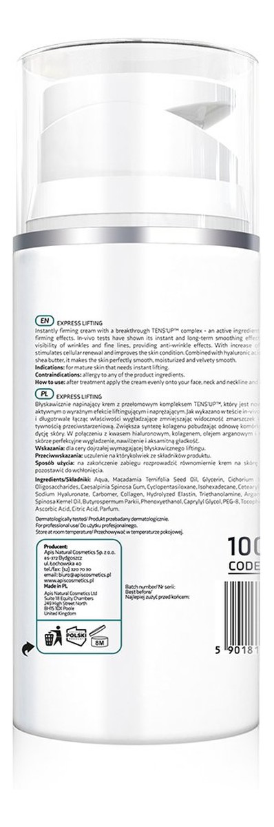 krem intensywnie napinający z kompleksem TENS’UP