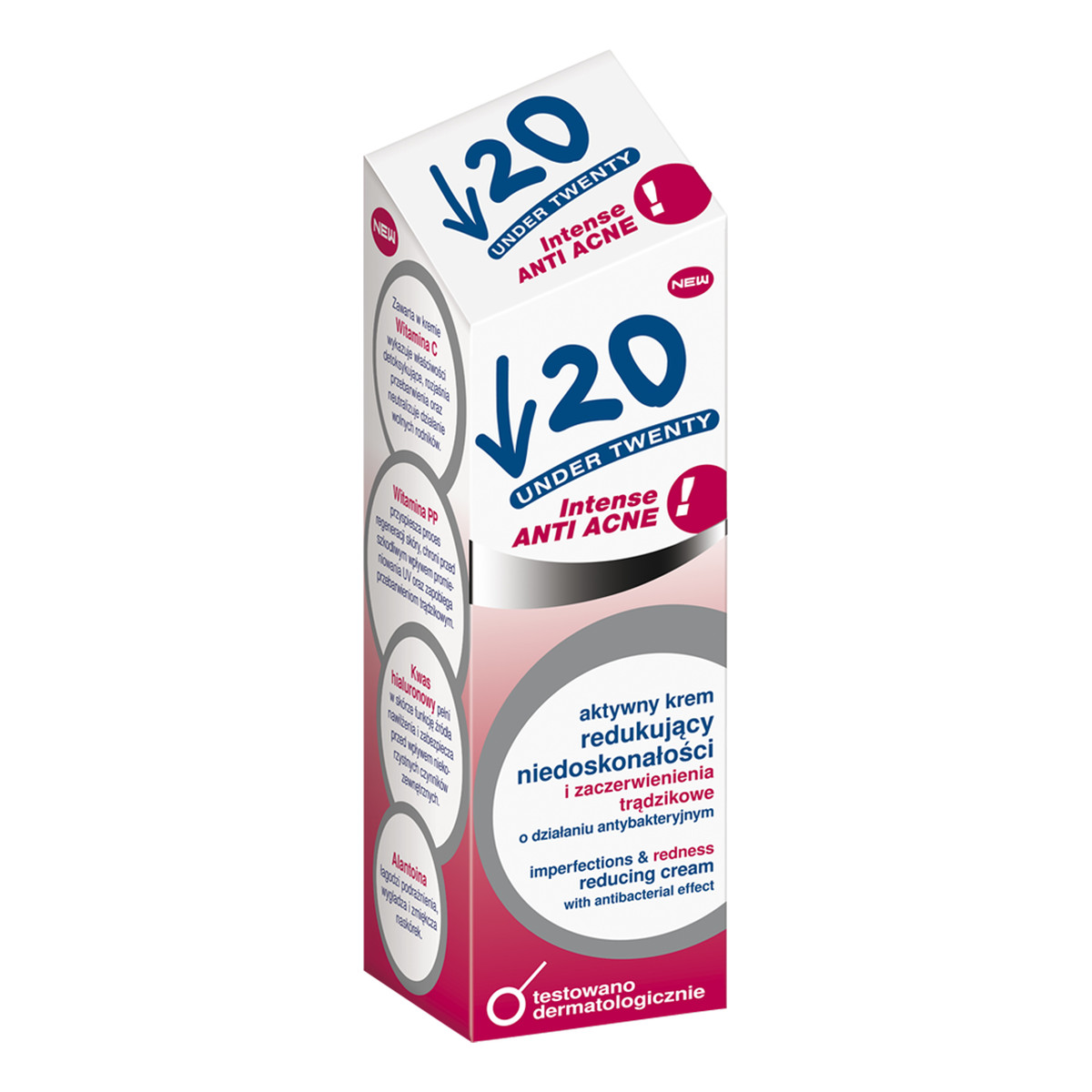 Under Twenty INTENSE ANTI ACNE Aktywny krem o działaniu antybakteryjnym 50ml