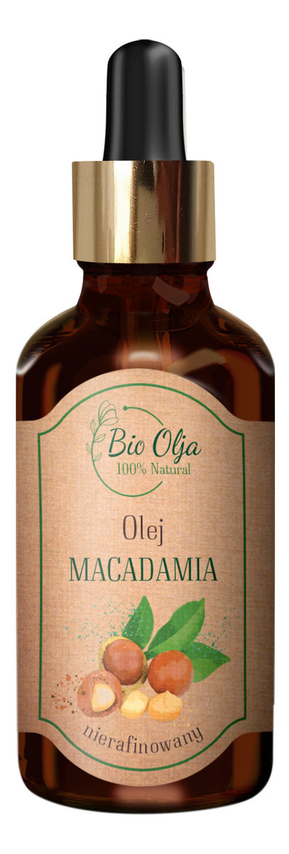 OLEJ MACADAMIA Bio- 100% zimnotłoczony, nierafinowany olej bez konserawntów