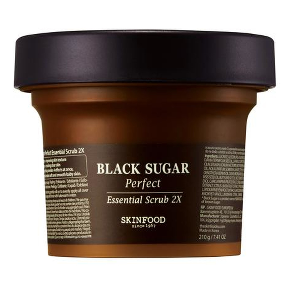 Skinfood Black Sugar Perfect Essential Scrub 2X peeling do twarzy z nierafinowanym cukrem trzcinowym 210g