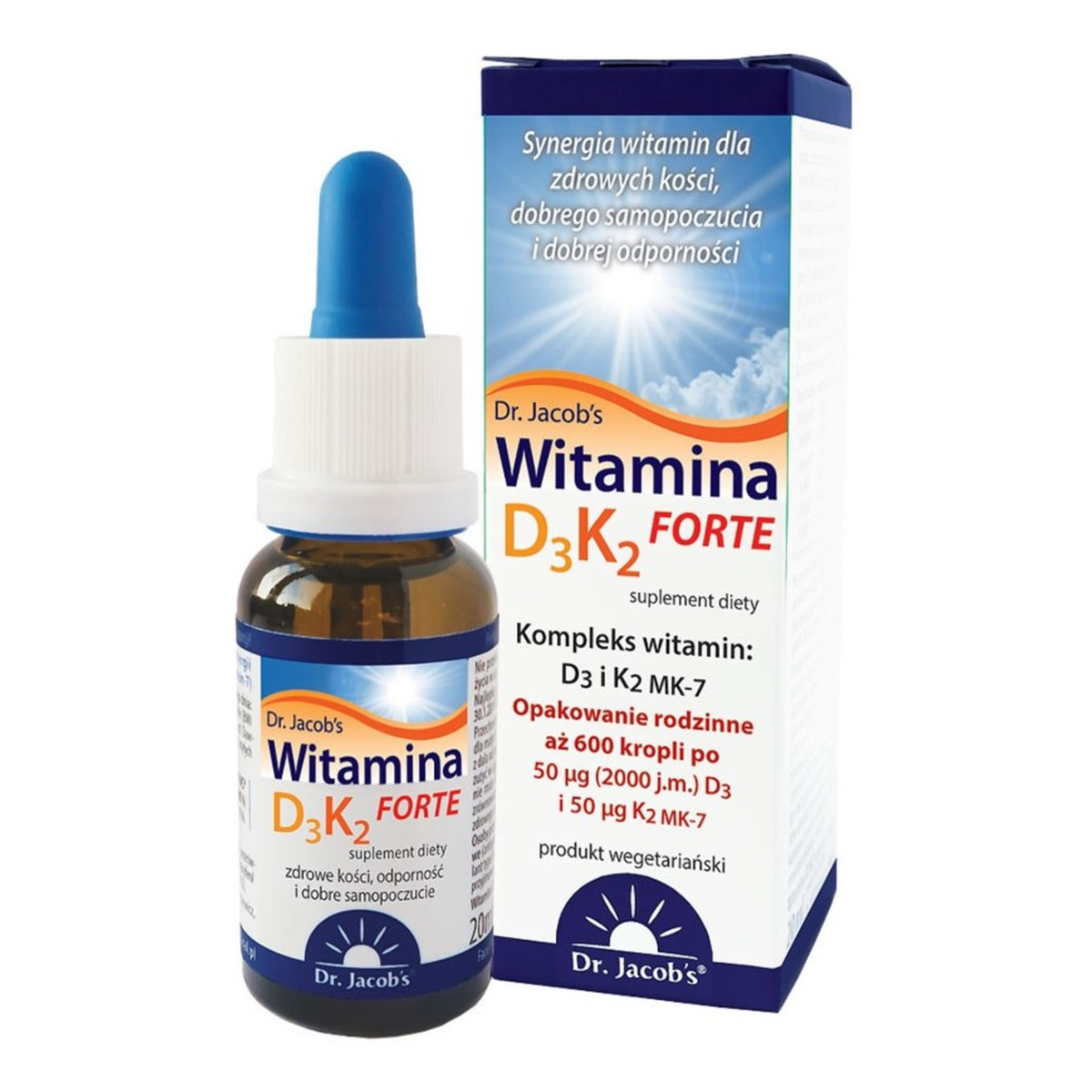 Dr Jacobs Witamina d3 k2 forte suplement diety w kroplach 20ml