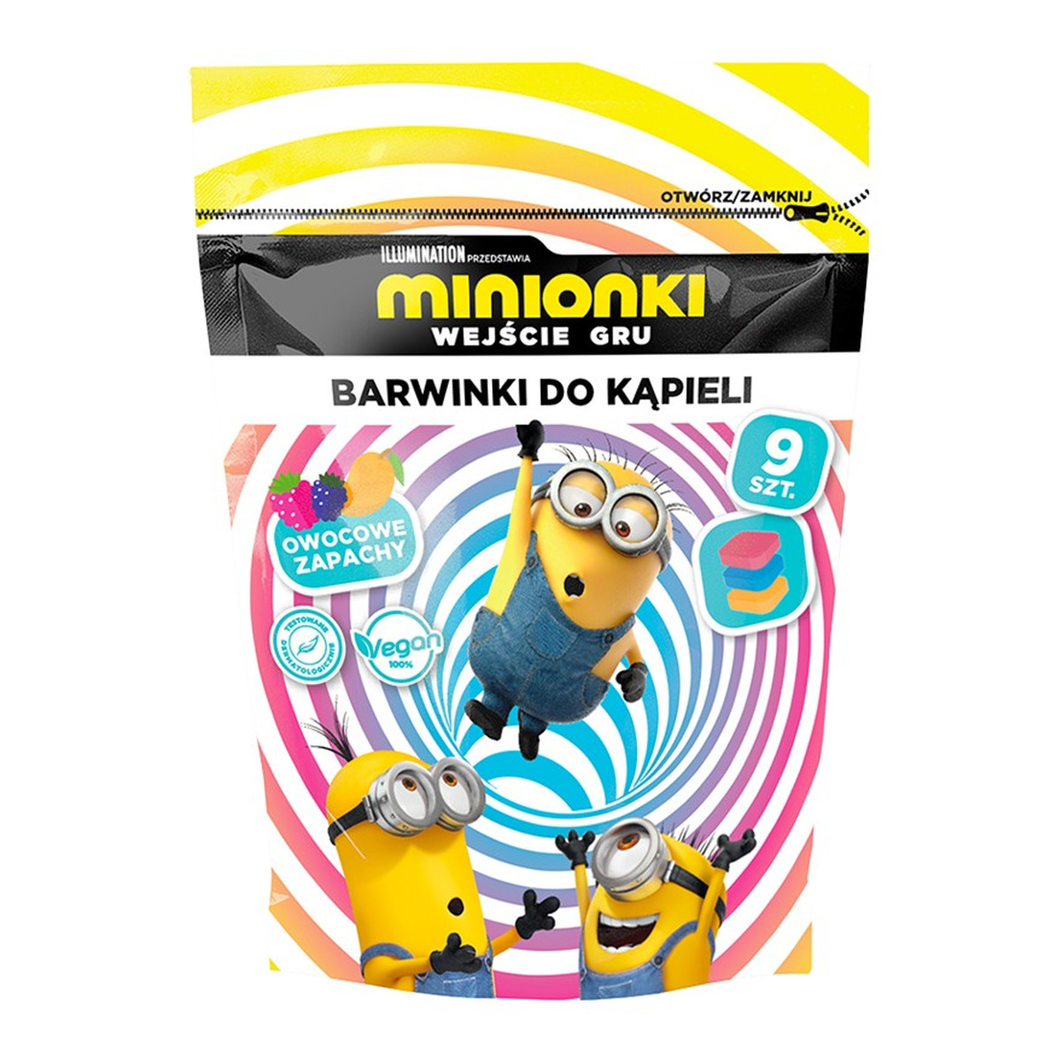 Art.rozne MK Kids minionki pastylki koloryzujące do kąpieli 9 x 16g 144g