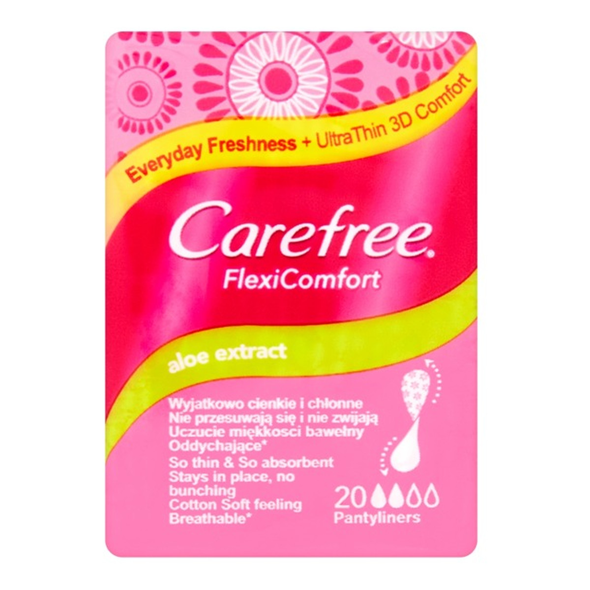 Carefree Flexi Comfort Aloe Extract Wkładki higieniczne 20szt
