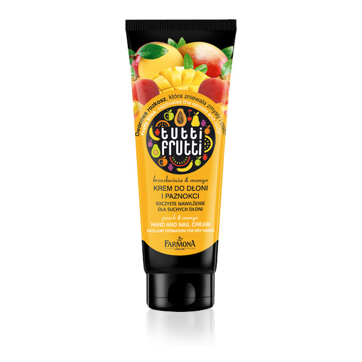 Farmona Tutti Frutti Brzoskwinia & Mango Krem Do Rąk i Paznokci soczyste nawilżenie dla suchych dłoni 100ml