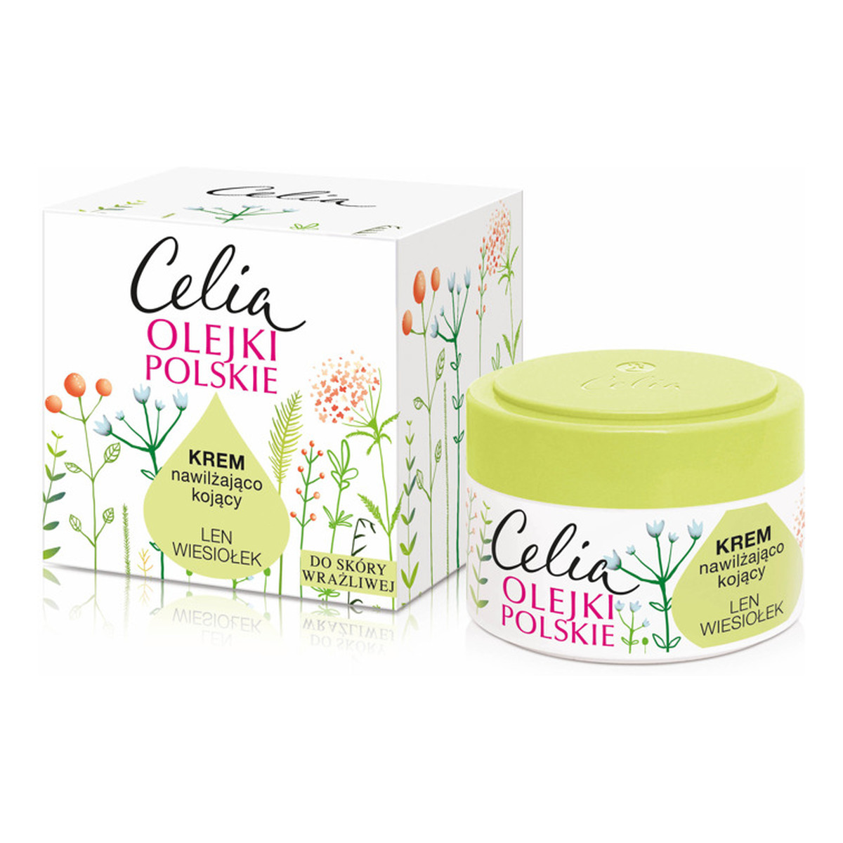 Celia Olejki Polskie Krem nawilżająco kojący na dzień i noc Len i Wiesiołek - skóra wrażliwa 50ml
