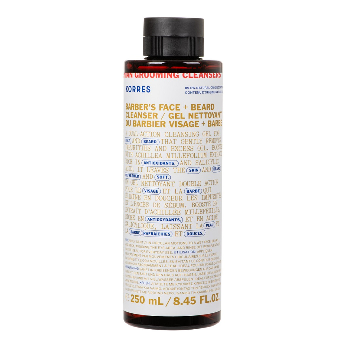 Korres Athenian Grooming Żel do mycia twarzy i brody 250ml
