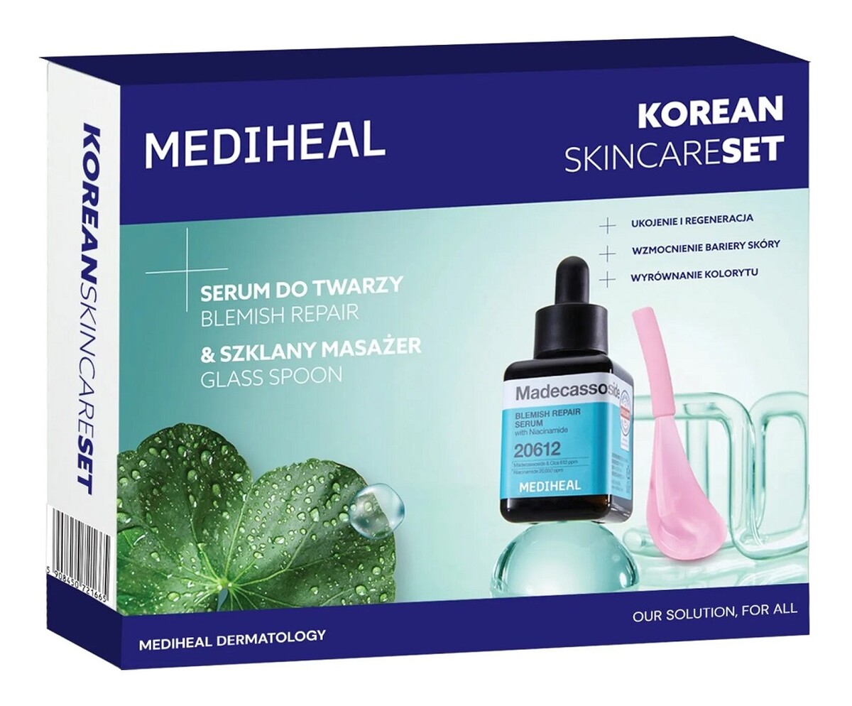 Zestaw serum do twarzy 40ml + szklany masażer