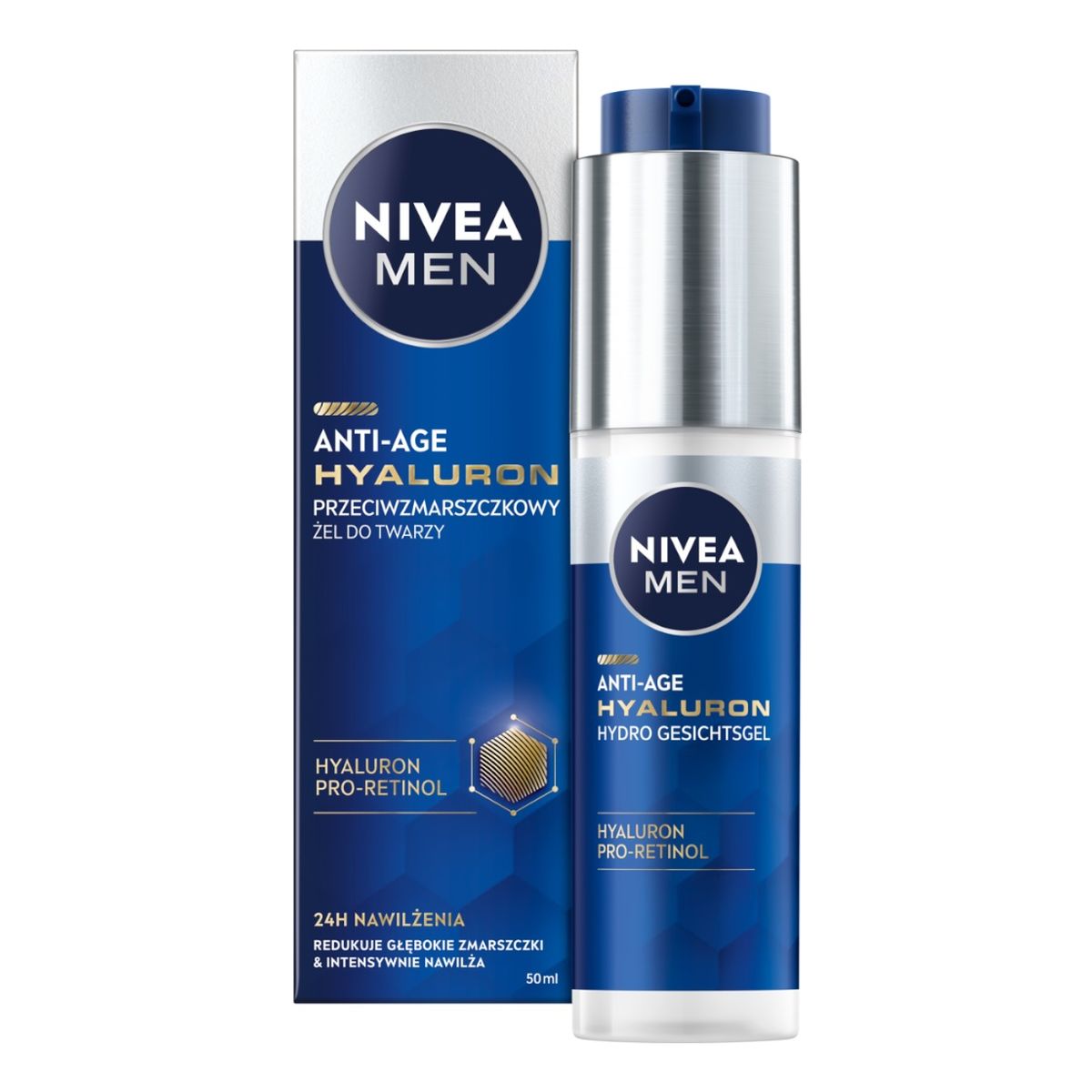 Nivea Men Hyaluron Żel do twarzy przeciwzmarszczkowy 50ml