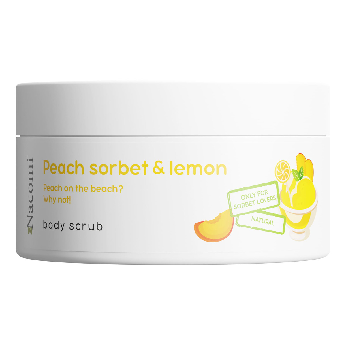 Nacomi Peeling do ciała o zapachu brzoskwiniowego sorbetu z cytryną 100ml