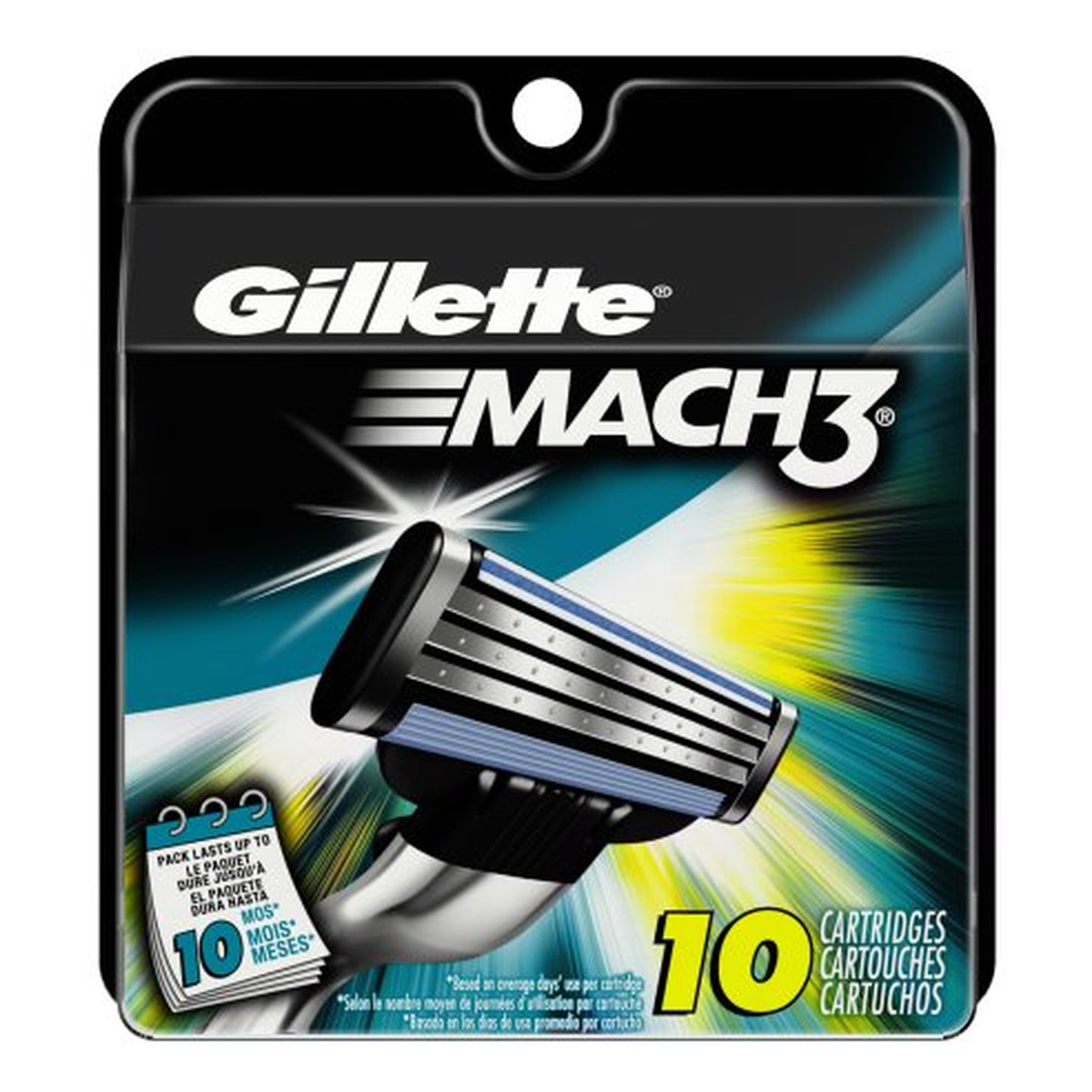 Gillette Mach 3 Wkłady do maszynki Wymienne ostrza 10 sztuk