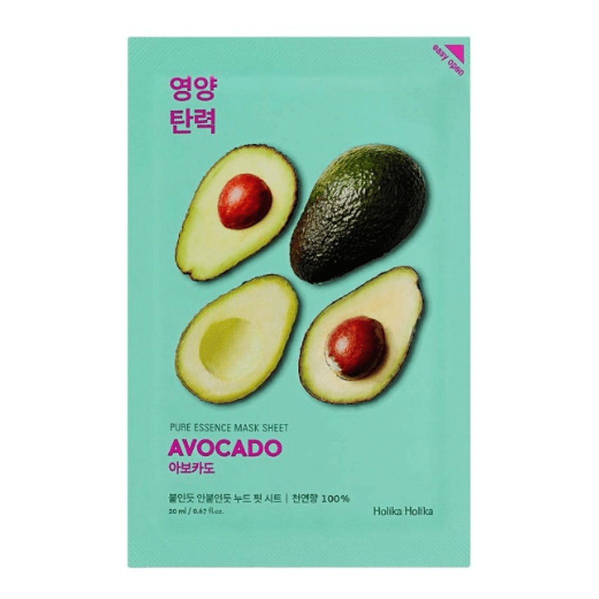 Holika Holika Pure Essence Mask Sheet Avocado maseczka z ekstraktem z awokado 1 sztuka 20ml