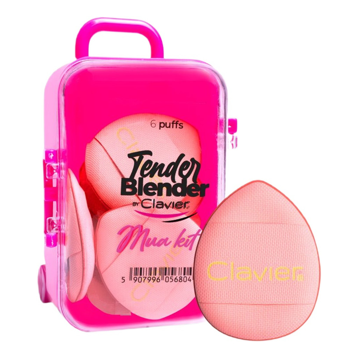 Clavier Tender Blender Mua zestaw mini gąbek do makijażu w walizeczce Pink 6szt.