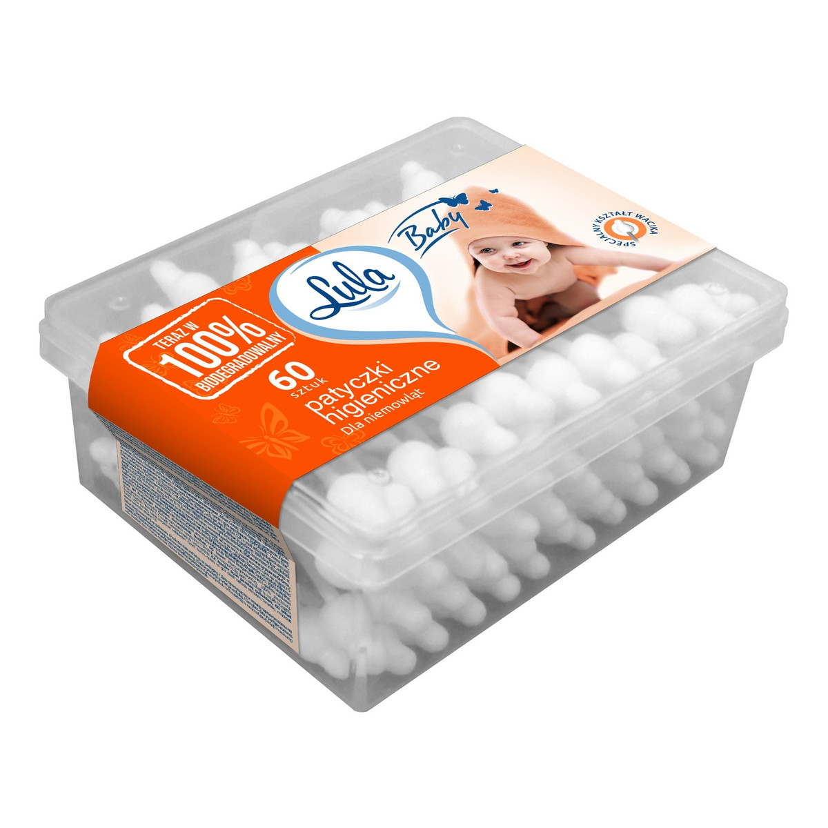 Lula Baby Patyczki higieniczne dla niemowląt BIO 1op.-60szt