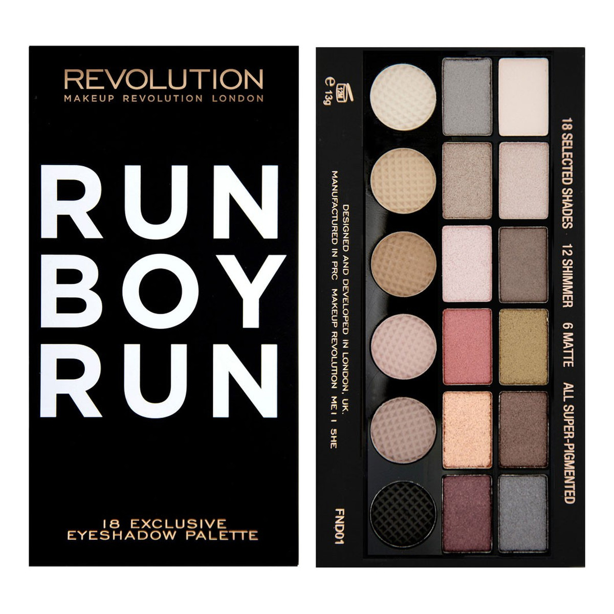 Makeup Revolution Salvation Palette 18 Shade Run Boy Run Paleta 18 Cieni Do Powiek 13g