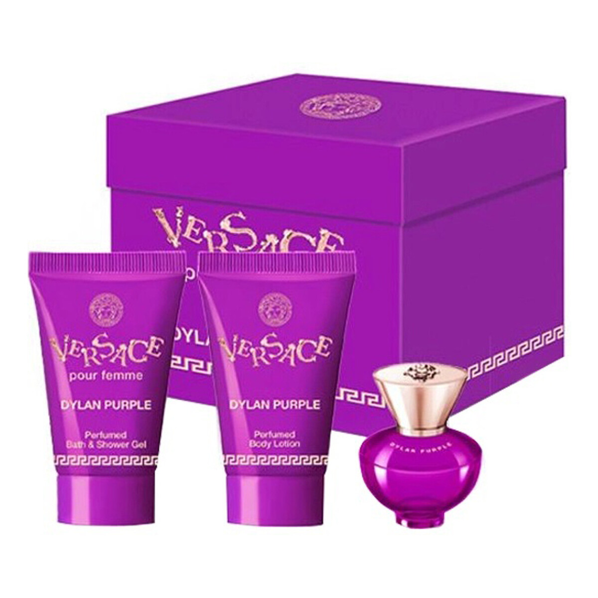 Versace Dylan Purple Pour Femme Zestaw woda perfumowana 5ml + żel pod prysznic 25ml + balsam do ciała 25ml