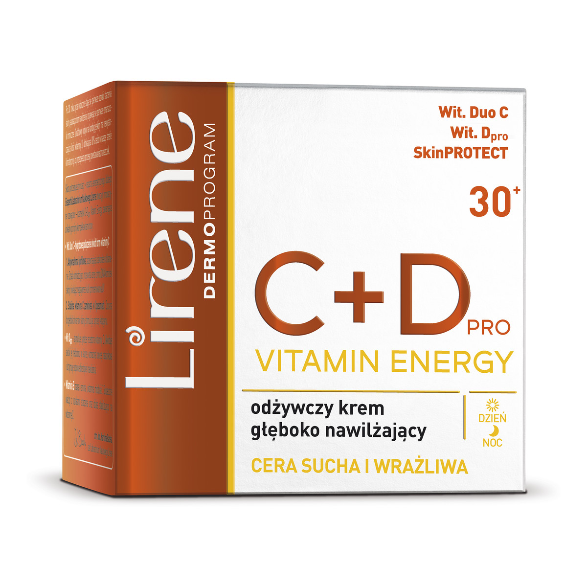 Lirene Dermo Program C+Dpro Vitamin Energy Odżywczy Krem Głęboko Nawilżający Do Cery Suchej i Wrażliwej Dzień/Noc 50ml