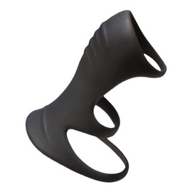 Prostimulate silikonowa nakładka na penisa z trzema pierścieniami n06 black