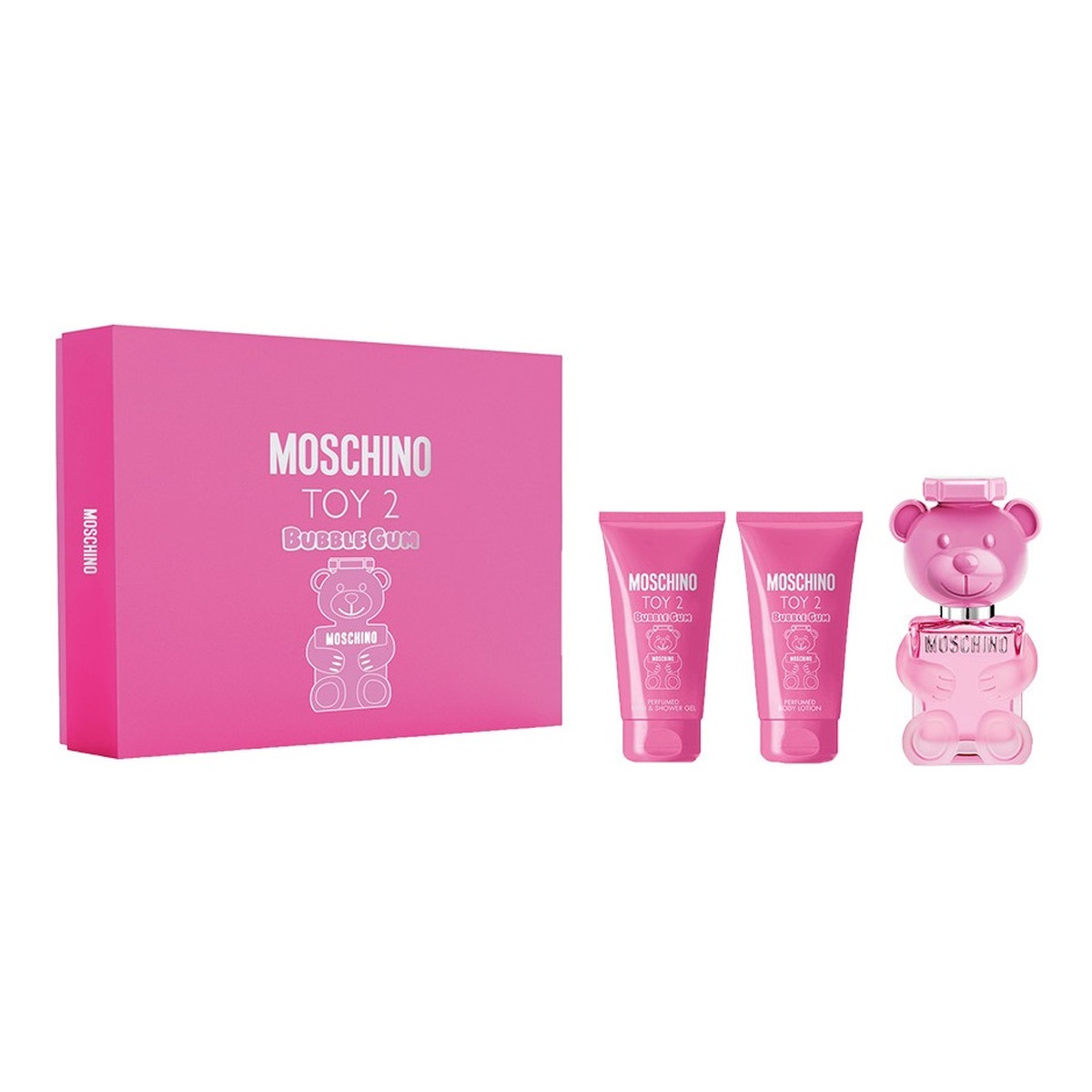 Moschino Toy 2 Bubble Gum Zestaw woda toaletowa spray 50ml + balsam do ciała 50ml + żel pod prysznic 50ml