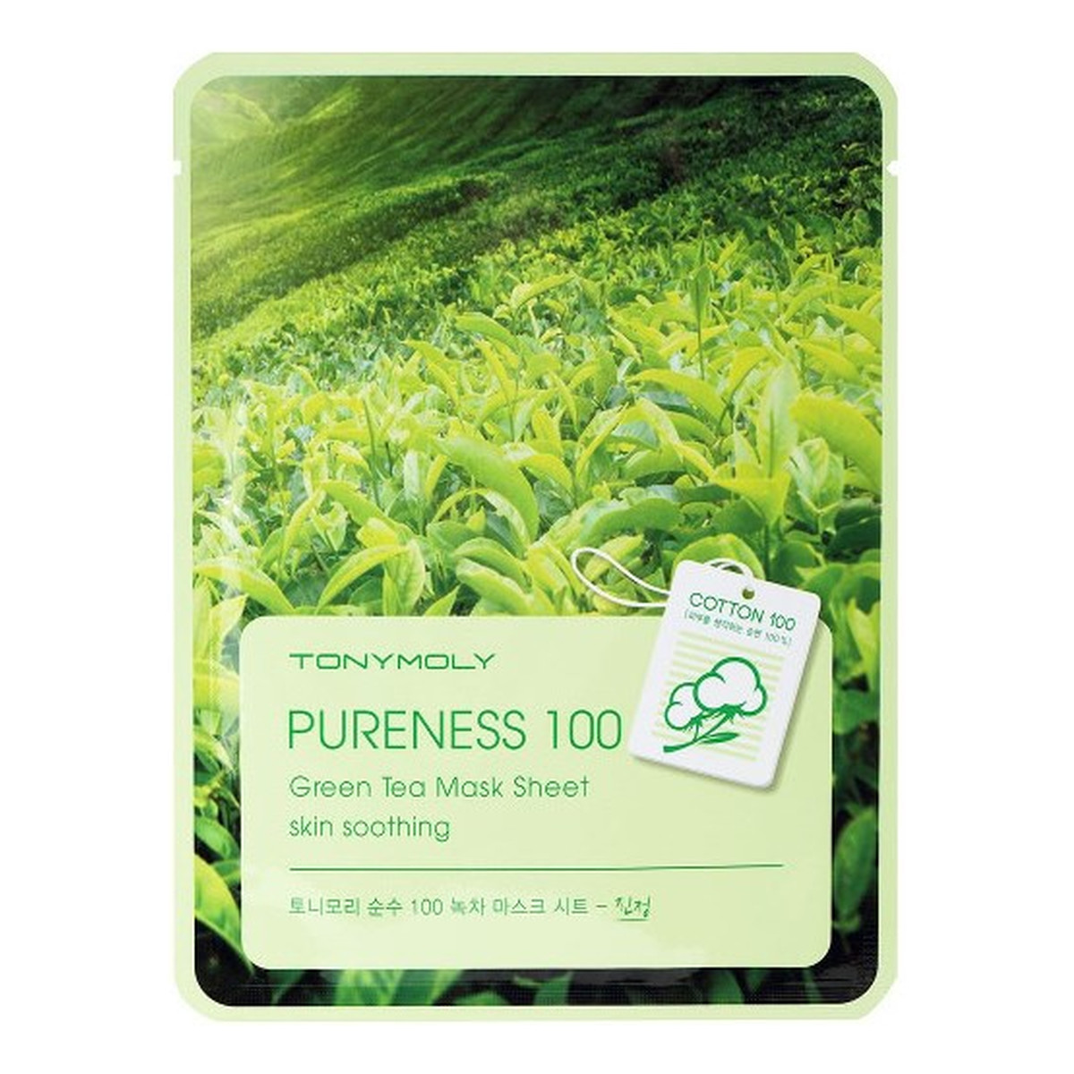Tony Moly Pureness 100 Green Tea Mask Sheet Skin Soothing Kojąca maska do twarzy z ekstraktem z zielonej herbaty 21ml