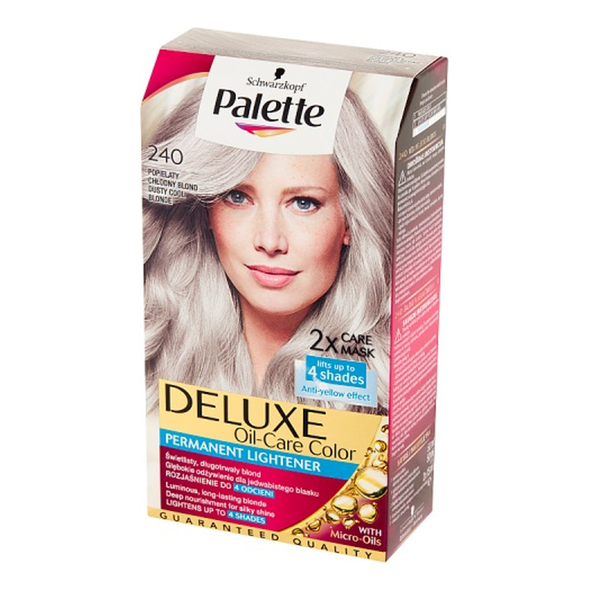 Palette Deluxe oil-care color farba do włosów trwale koloryzująca z mikroolejkami 240 chłodny blond