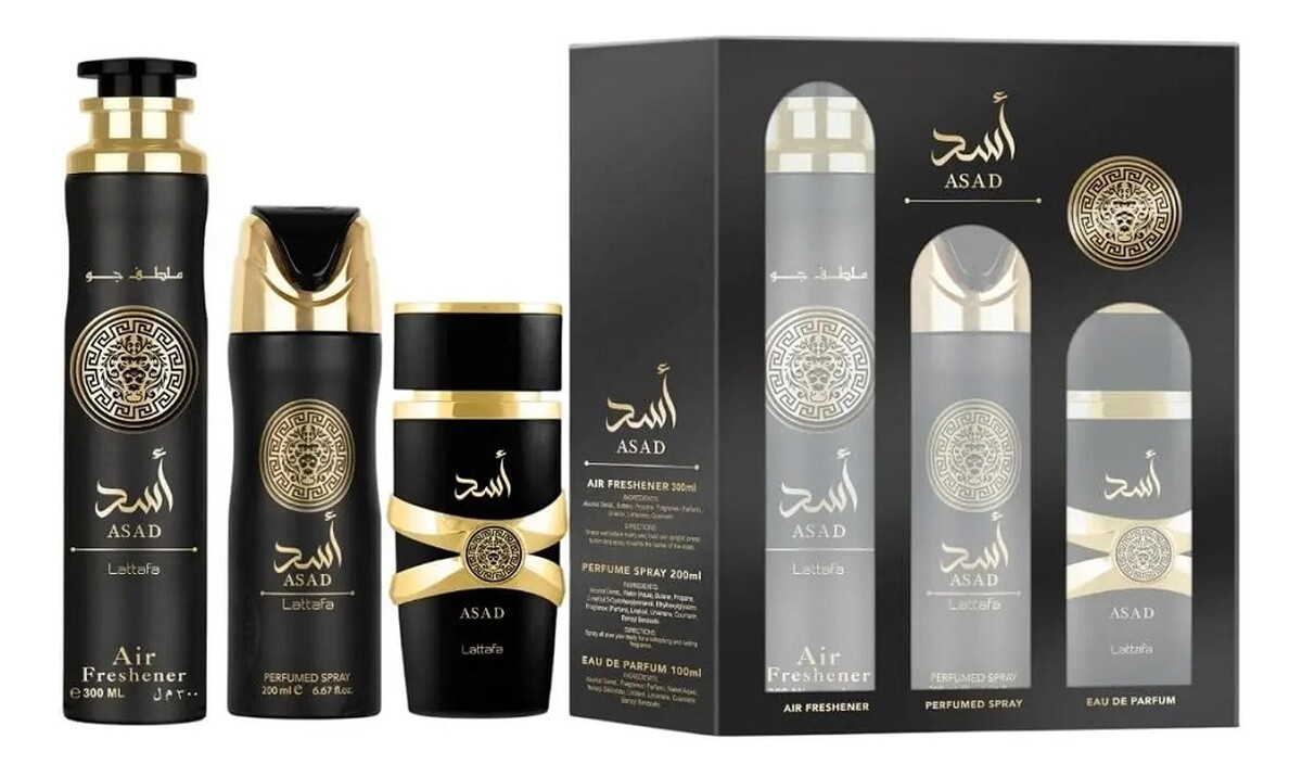 Zestaw woda perfumowana spray 100ml + dezodorant spray 200ml + odświeżacz powietrza 300ml