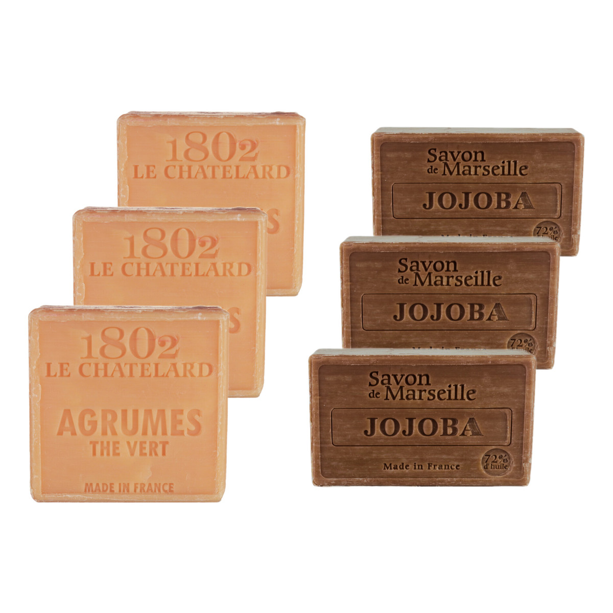 Le Chatelard 1802 Mydło marsylskie 3xZielona herbata + 3xJojoba