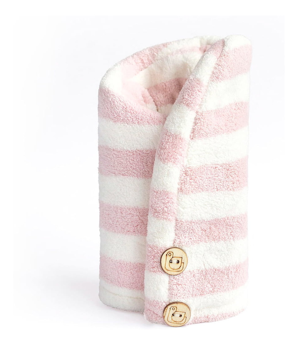 Ręcznik do włosów z mikrofibry Pink + White