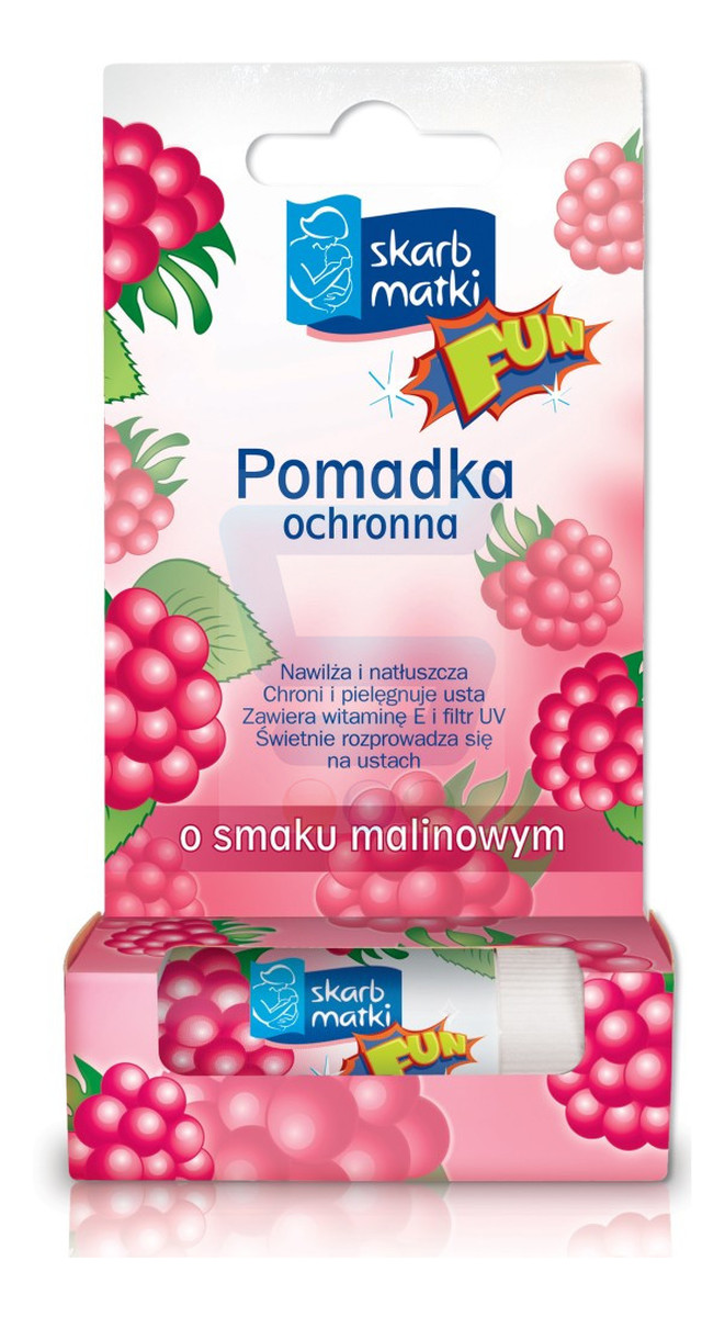 pomadka ochronna o smaku malinowym dla dzieci