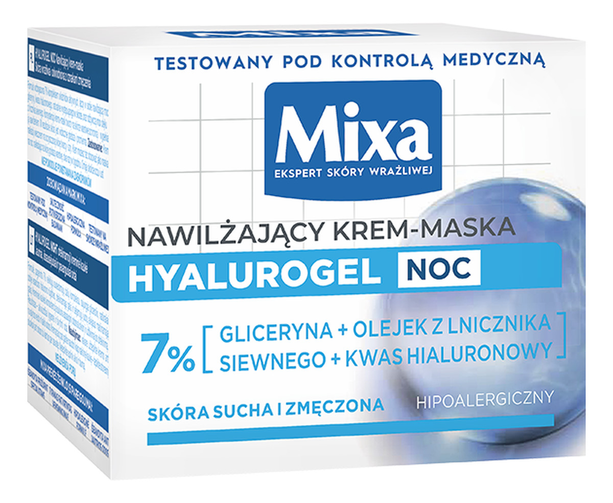 Hyalurogel Nocna Odbudowa nawilżający krem-maska na noc