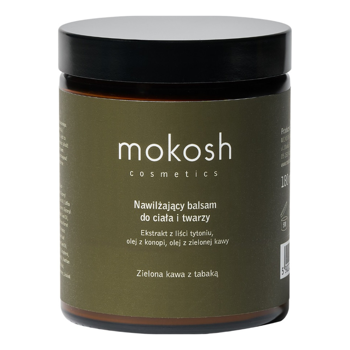 Mokosh Nawilżający Balsam do twarzy i ciała zielona kawa z tabaką 180ml