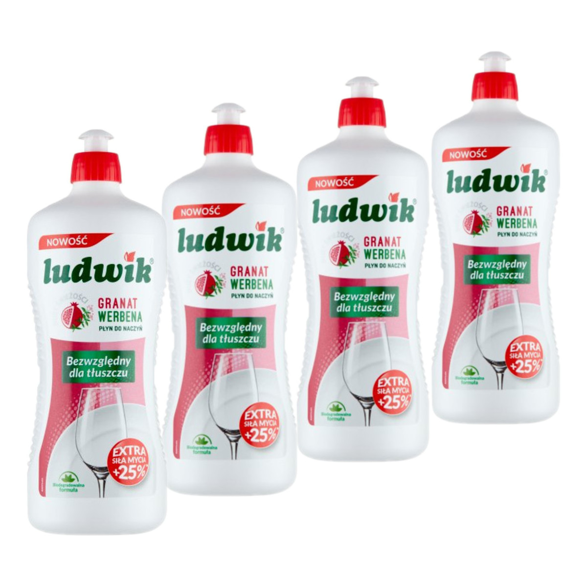 Ludwik Płyn do naczyń Granat Werbena 4x900g