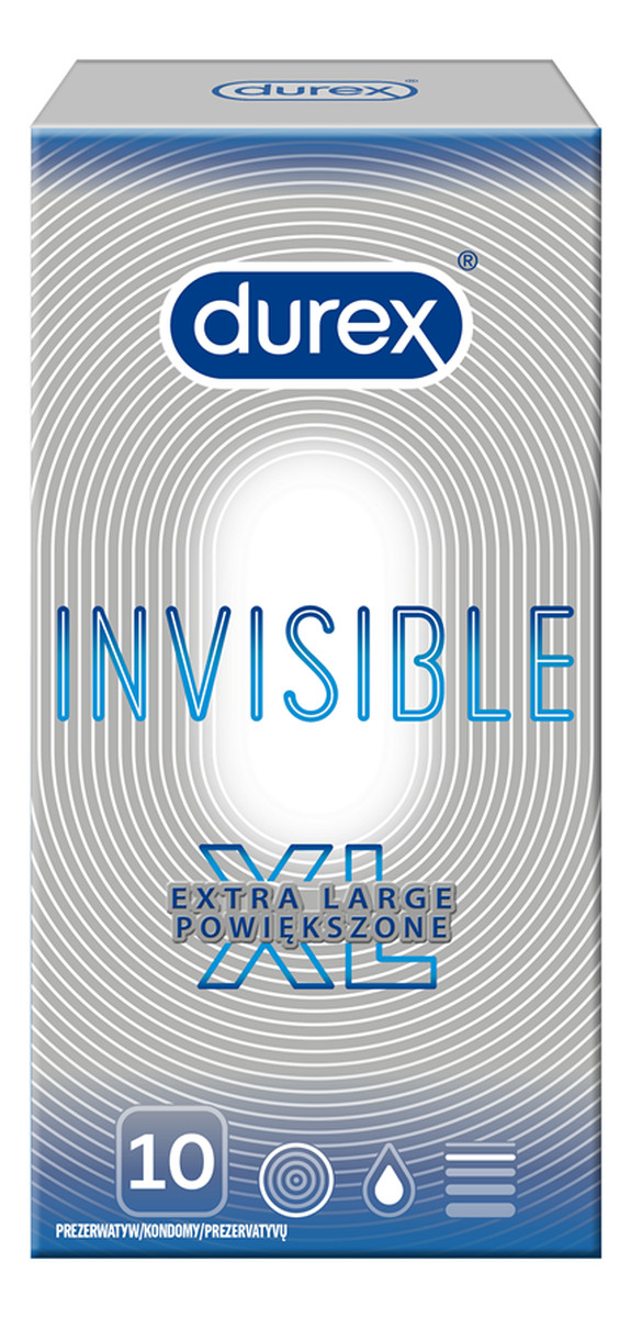 Invisible extra large prezerwatywy powiększone 10szt