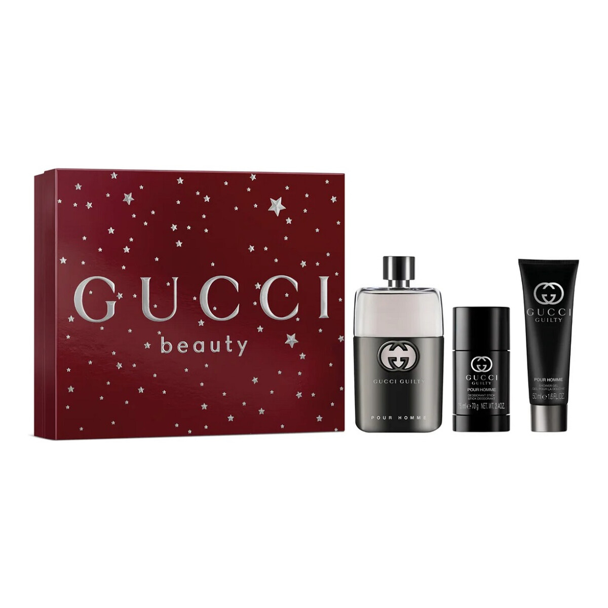 Gucci Guilty Pour Homme Zestaw woda toaletowa spray 90ml + żel pod prysznic 50ml + dezodorant sztyft 75ml