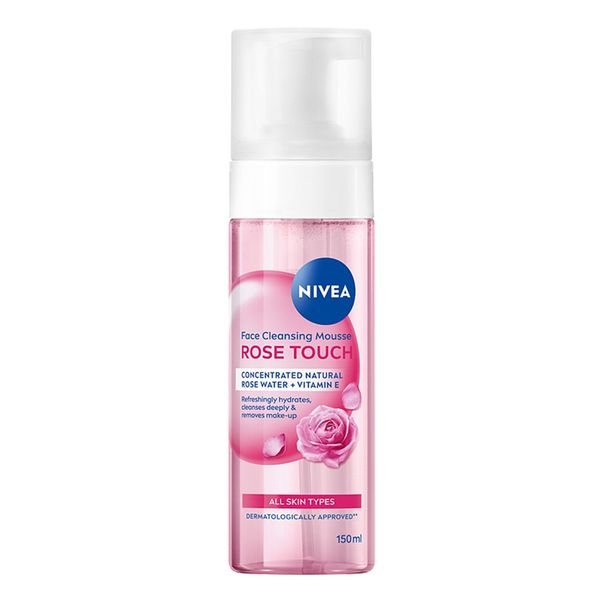 Nivea Rose Touch pianka oczyszczająca do twarzy z organiczną wodą różaną 150ml