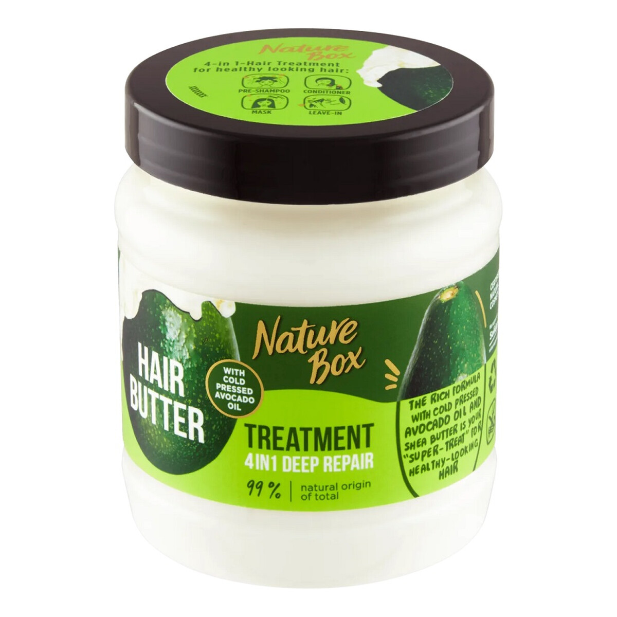 Nature Box Hair butter treatment 4in1 deep repair głęboko regenerująca maska ​​do włosów 4w1 z olejem z awokado 300ml