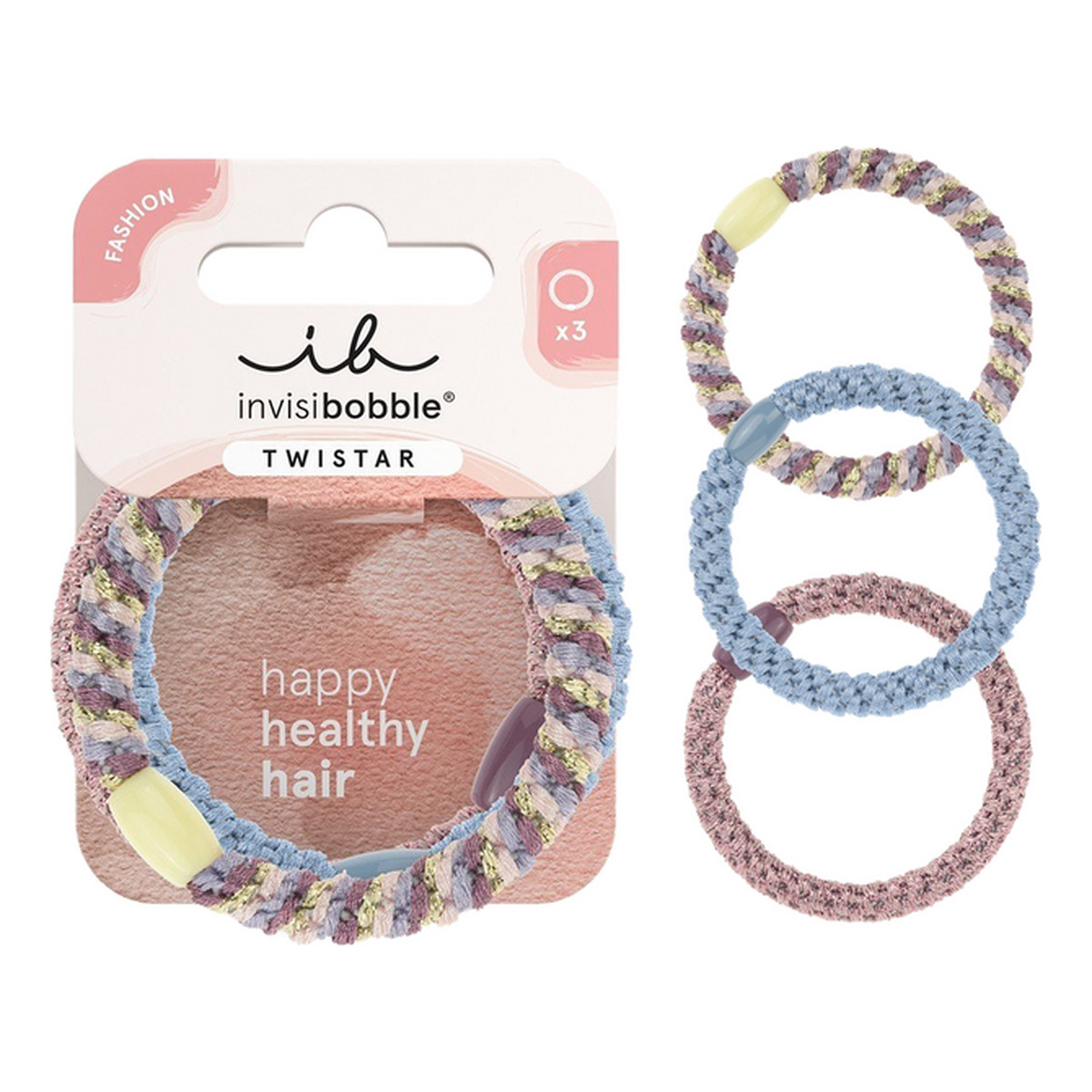 Invisibobble Twistar gumki do włosów plecione Lavender Braids 3szt.