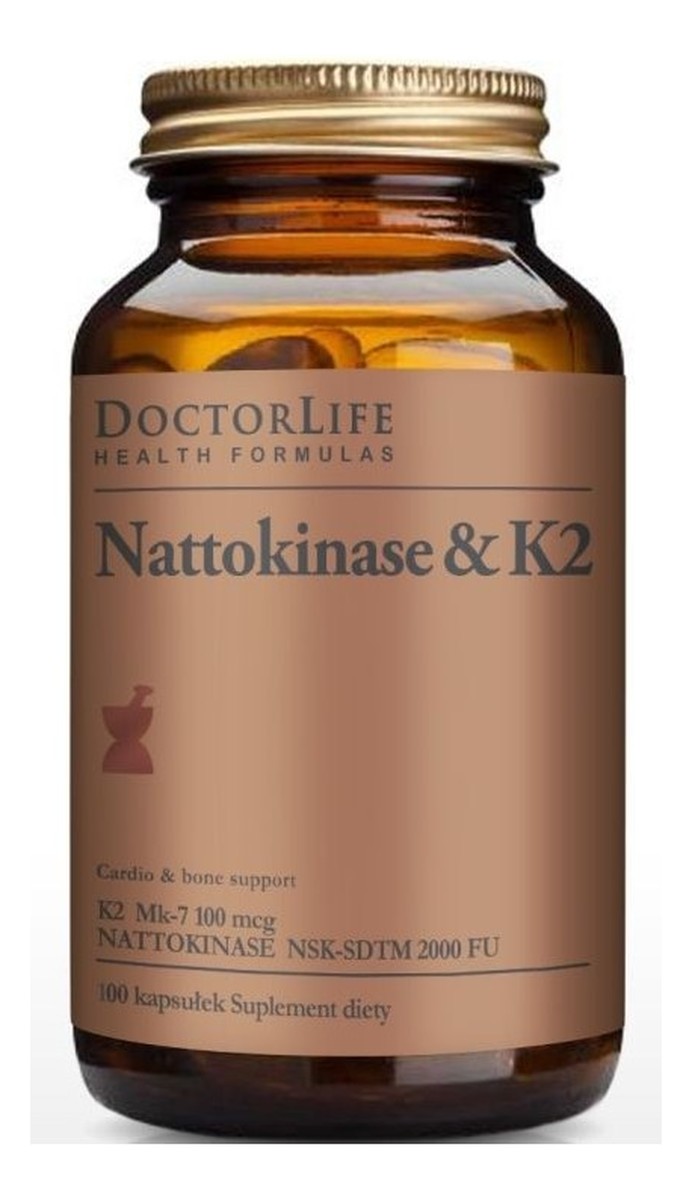 Nattokinase & K2 K2 Mk-7 100mg suplement diety 100 kapsułek