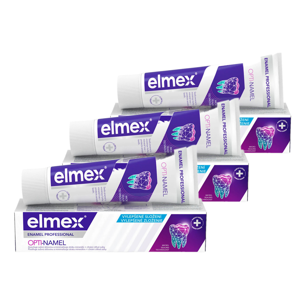 elmex Profesjonalna Ochrona Szkliwa Pasta do zębów wzmacniająca szkliwo 3x75ml