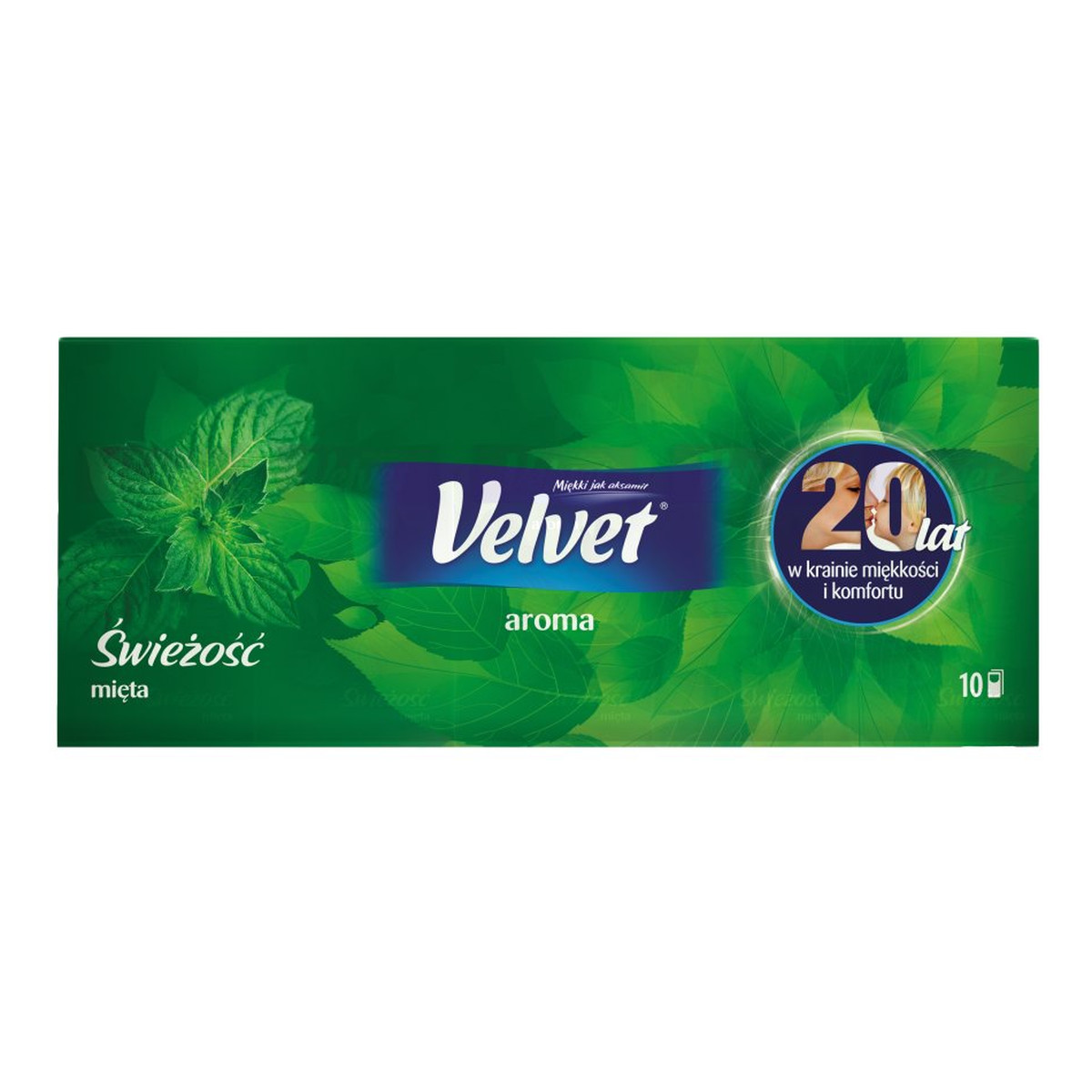 Velvet Aroma Świeżość mięta Chusteczki higieniczne zapachowe 10x9 sztuk