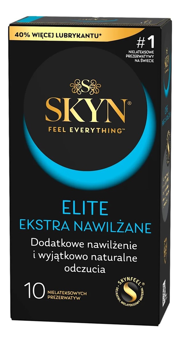 Elite ekstra nawilżane nielateksowe prezerwatywy 10szt.