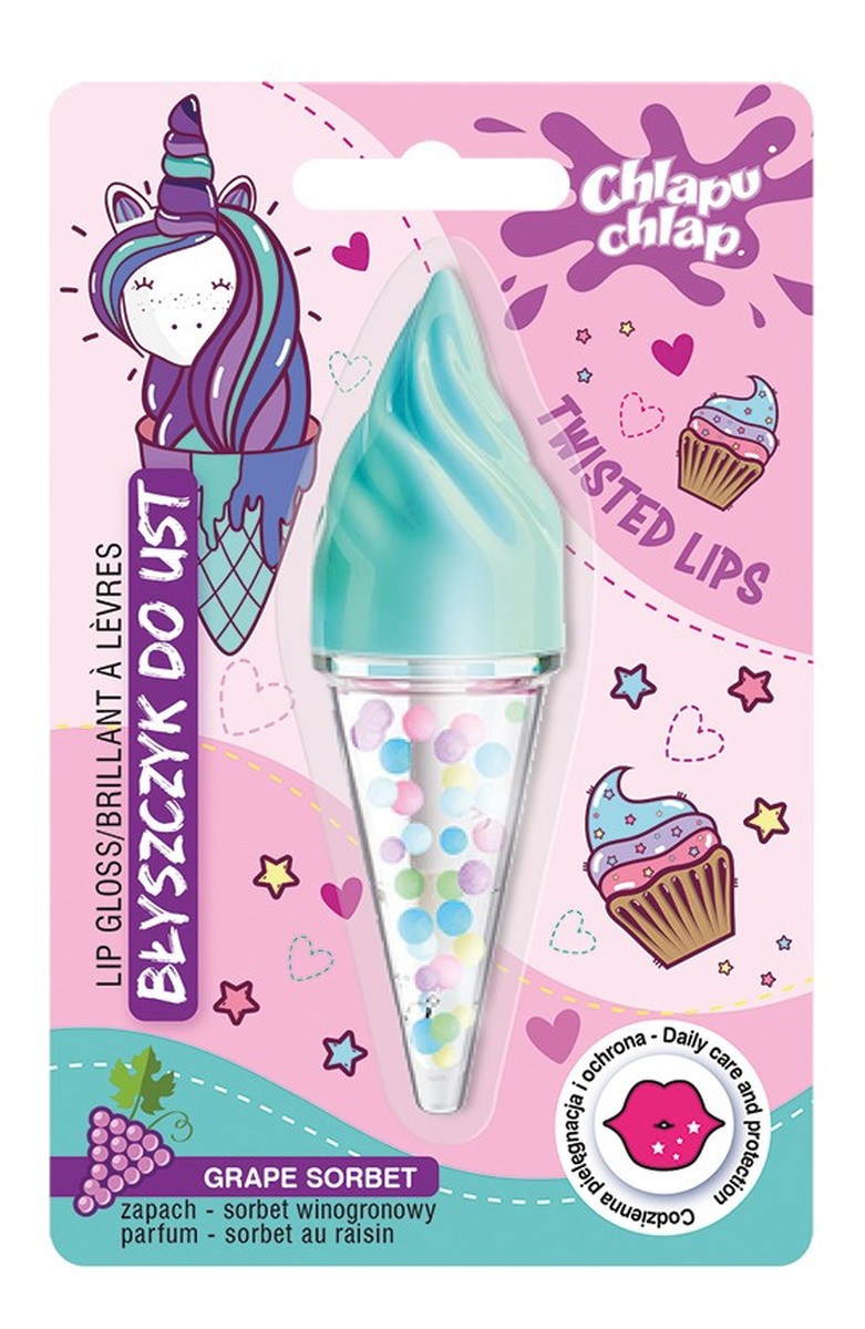 Błyszczyk do ust rożek-sorbet winogronowy 4.