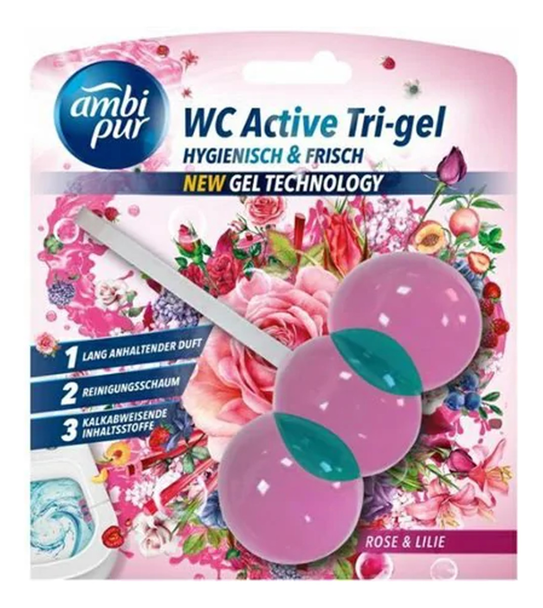 Kostka do WC Active Tri-Gel Rose & Lilie