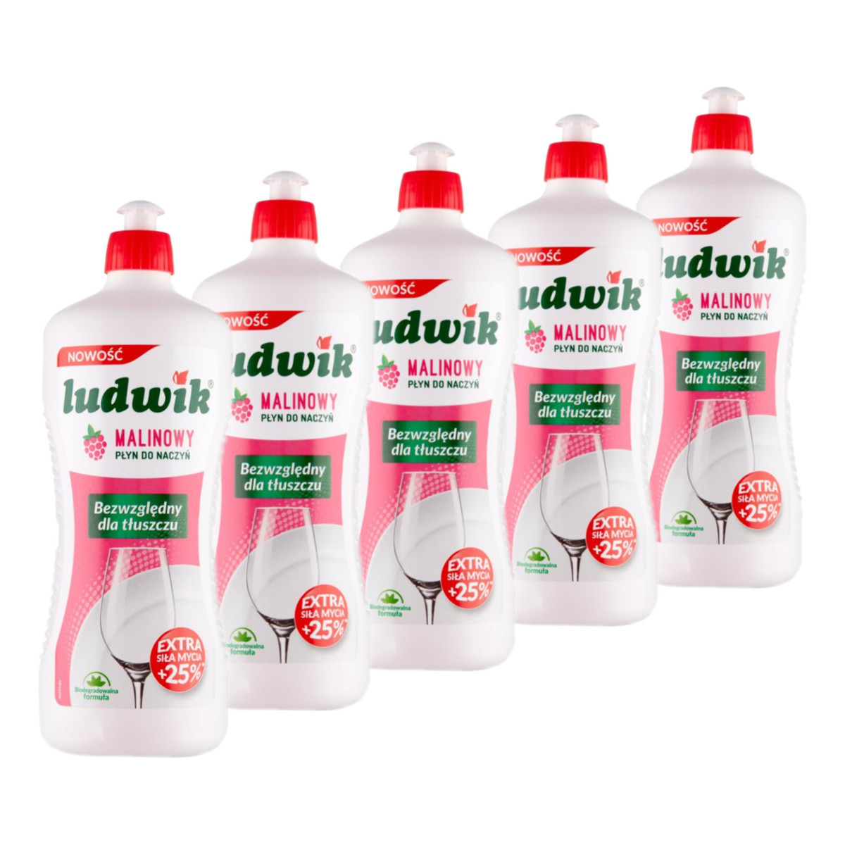 Ludwik Płyn do mycia naczyń Malina 5x900g